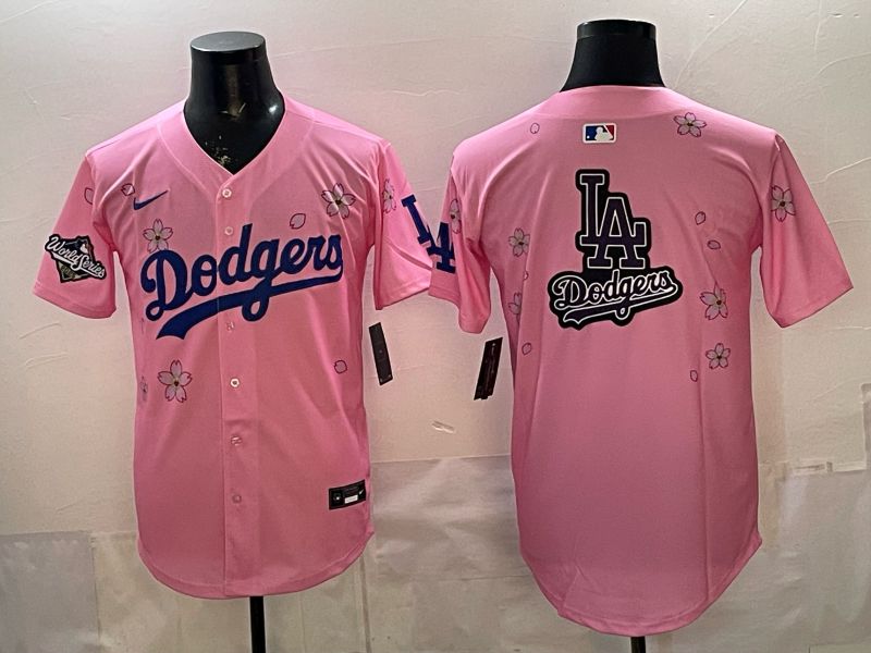 Men Nike 2026 Los Angeles Dodgers Blank Pink Sakura Edition Game MLB Jersey 0016